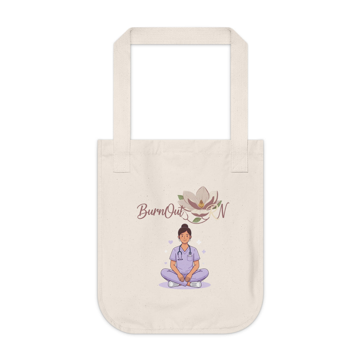 Organic Canvas Tote Bag — 'I'm Fine' Nurse Burnout Awareness Tote