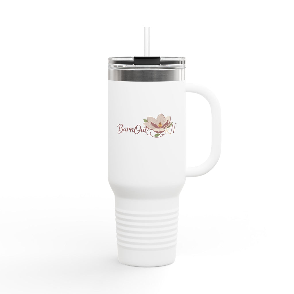 40oz Insulated Travel Mug – ‘Burnout’ Floral Thermal Tumbler