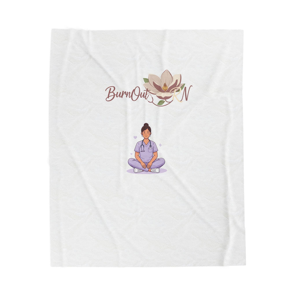 Velveteen Plush Blanket — Burnout Nurse Meditation Design
