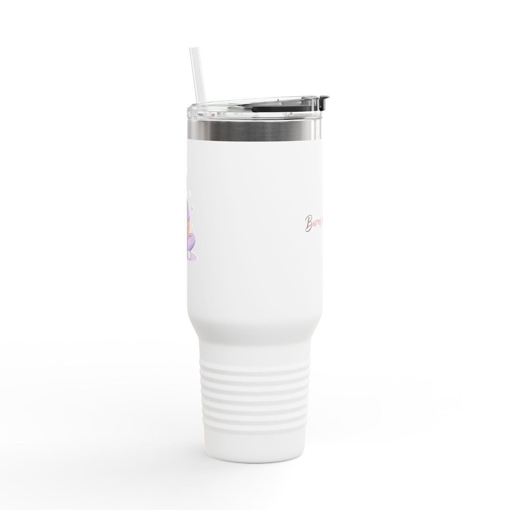 40oz Insulated Travel Mug – ‘Burnout’ Floral Thermal Tumbler