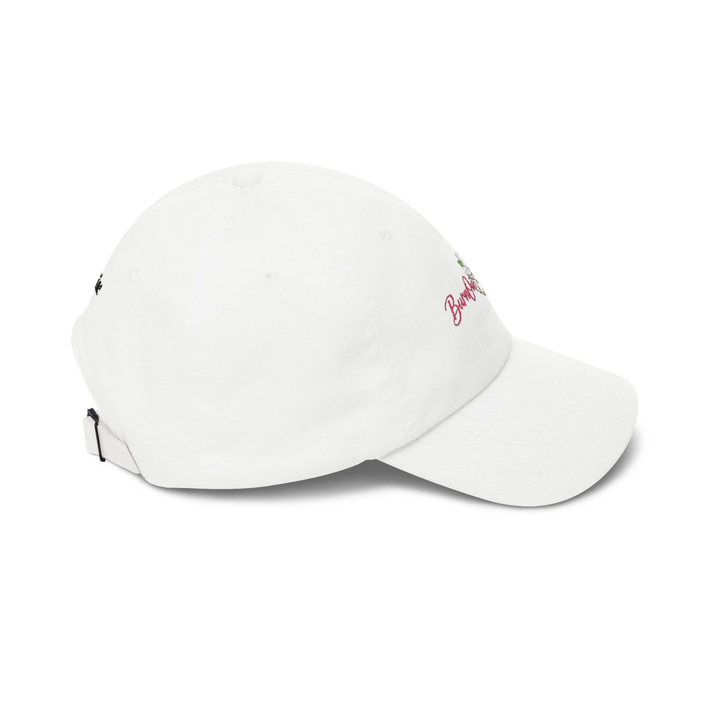 Dad Cap – Embroidered 'Burnout' Floral Logo with 'I'm Fine' Back Text