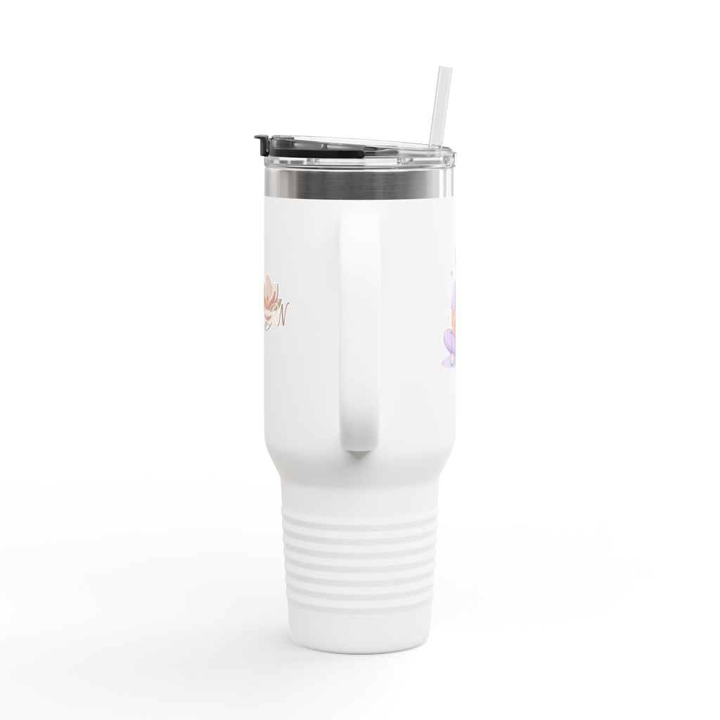 40oz Insulated Travel Mug – ‘Burnout’ Floral Thermal Tumbler