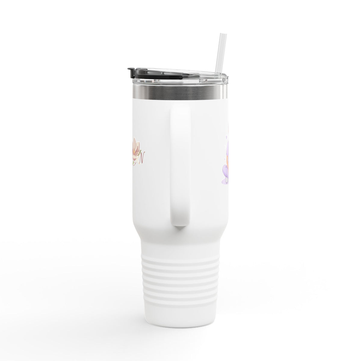 40oz Insulated Travel Mug – ‘Burnout’ Floral Thermal Tumbler