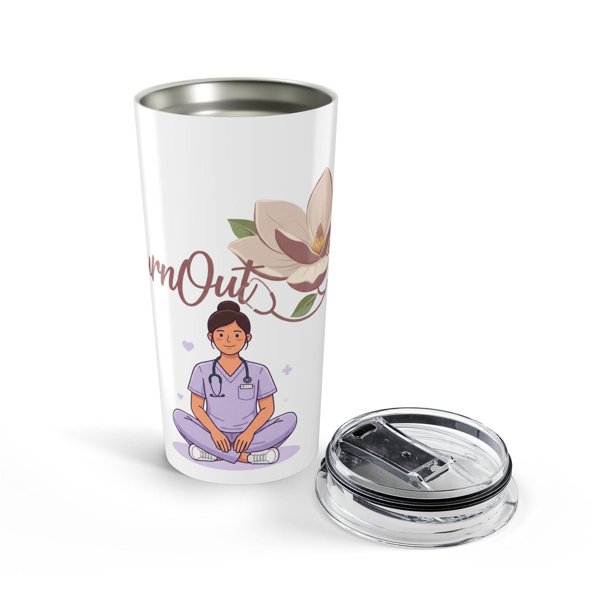 Meditation Nurse 20oz Tumbler — Calm Out Floral Travel Cup